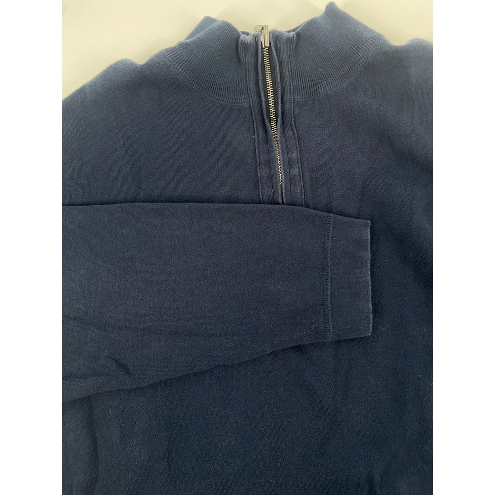 Nat Nast Luxury Originals Men's Size XL Navy Blue Cotton Blend 1/4 Zip Sweater‎